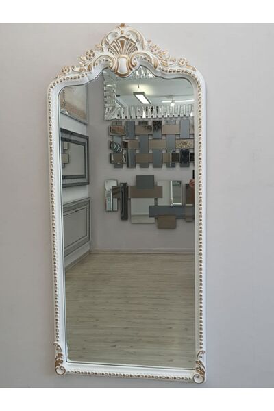 AYNA DENİZİ Princess Great White Gold Model Beyaz Altın Renk Dekoratif Boy Aynası