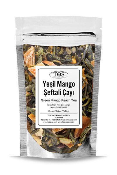 TOS The Organic Spices شاي أخضر بالمانجو والخوخ - 40 جم، الأول شاي الخوخ الأخ...