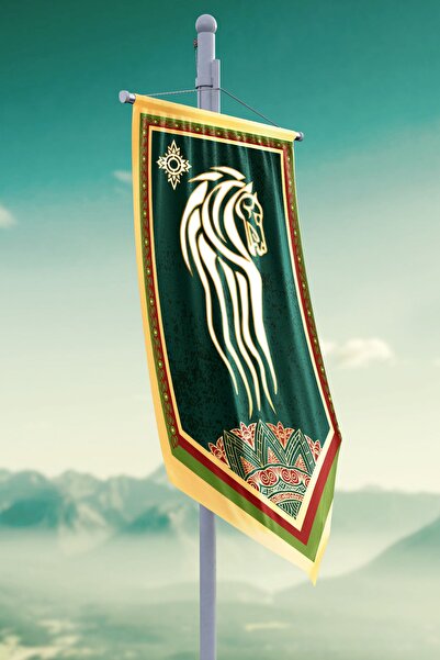 Vagonik Yüzüklerin Efendisi Güç Yüzükleri Rohan Krallığı Flama Bayrak 50x100