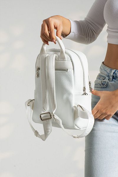 ImPolo Asian White Wrap Printed Women's Backpack - 27X32 Size