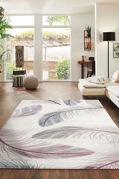 RENKLİBUTİK 12 M2 Non-Slip Washable Carpet Cover - Modern Patterns, Velvet Texture, Elastic and Sponge
