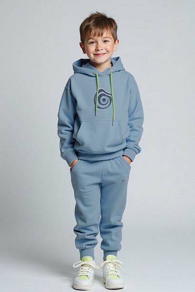 minojoy Decart Light Blue Cotton Boy's Sweatpants