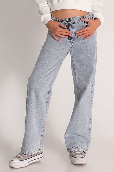 DMB BOYS & GIRLS ÇAREN KİDS -Blugi pentru fete/adolescenti- Pantaloni largi din denim