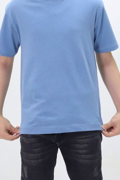 Cloudy Kids Μπλουζάκι αγοριού με κοντό μανίκι με λαιμόκοψη λευκό 100% βαμβάκι