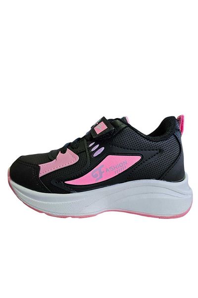 ZERDALİFE Pantofi sport zilnici pentru fete - negru roz, talpă ortopedică Z0303