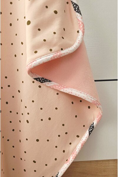 Alpar Tekstil Welsoft Plush Baby Girl Blanket - Double Sided 75X90Cm Polka Dot / Salmon
