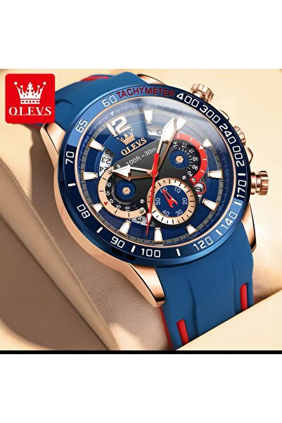 OLEVS Orijnal Paslanmaz Çelik  spor  silikon kordon Su Geçirmez Lüx 1. Sınıf ...