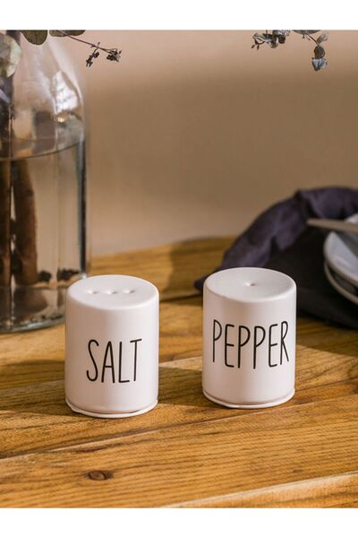 LC Waikiki LCW HOME Siyah Baskılı Baskılı Seramik Tuzluk ve Biberlik