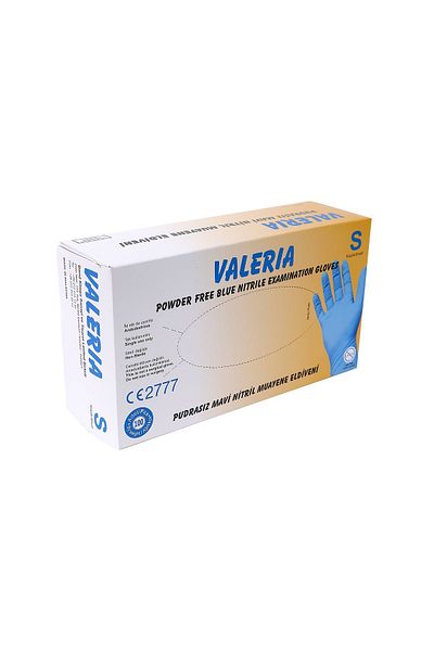 ADYMEDİKALVET Valeria Nitrile Examination - 100 Pack Blue Gloves, S Pack 3