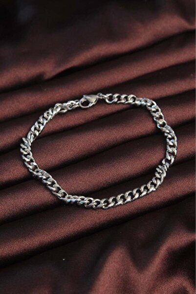 Neiçin Silver Steel Classic Men's Chain Bracelet - Casual Style