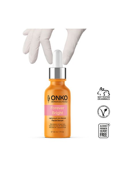Onko Dermaceuticals Forever Bright 30 ml Aufhellendes Gesichtsserum – Anti-Makel, Kojisäure und Alpha-Arbutin