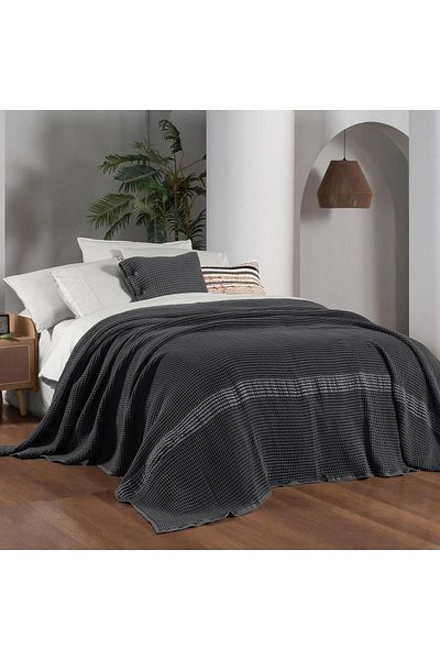 Sarev Κάλυμμα κρεβατιού Polendia Grey Μονό 100% Βαμβάκι 160*200 cm