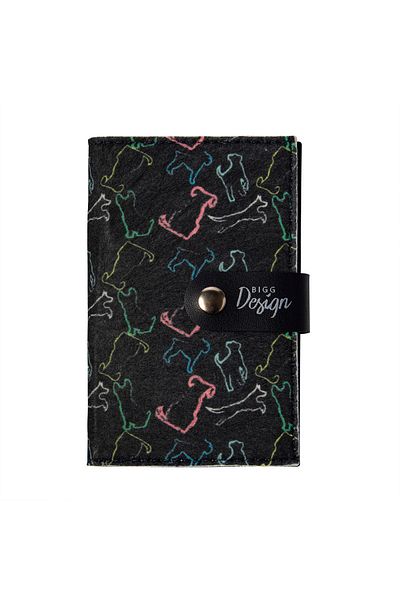 Biggdesign Dogs Black Felt Passport Cover