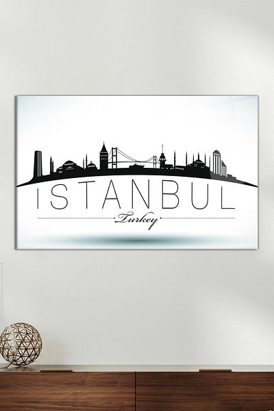 Vosevu Γυάλινος πίνακας Istanbul Written, Μοντέρνα διακόσμηση σπιτιού και γραφείου, Διακόσμηση τοίχου δώρου, άθραυστο γυαλί
