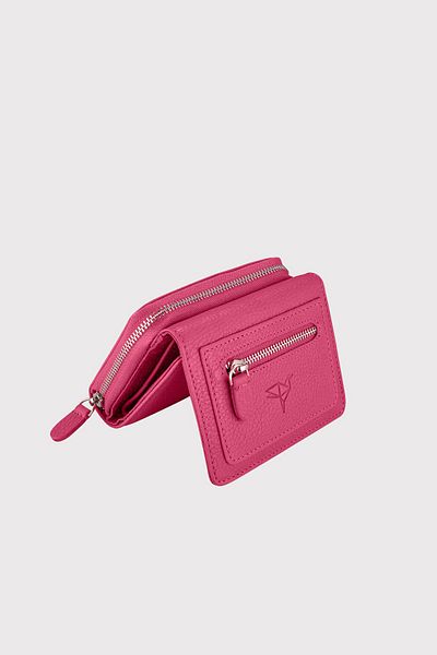 Garbalia Fuchsia Genuine Leather Women's Wallet - Moon