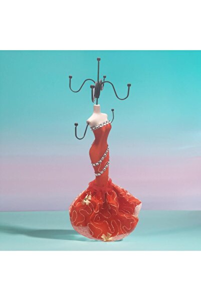 Genel Markalar Kırmızı renk Gece Elbiseli dekoratif ve şık model  Takı Kolye ...