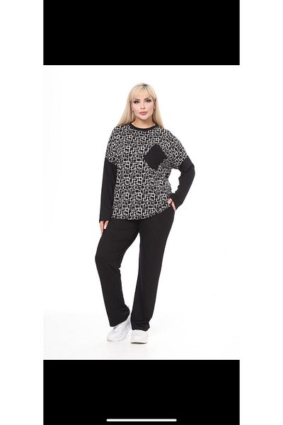 mami butik Дамски плюс размер - сезонно горнище, комплект с кръстосани джобове