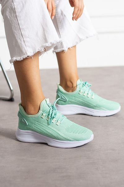 en7 Unisex Mint Green White Knitwear Sneaker - Washable, Comfortable Breathable Odorless Sports Shoes 015
