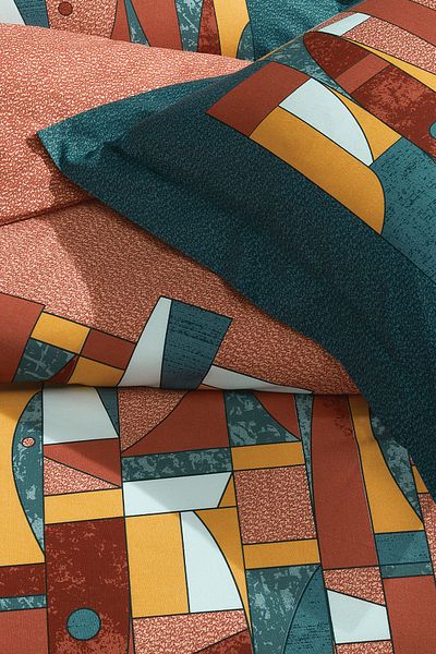 Puffy Fannie Ranforce Double Duvet Cover Set - Tile