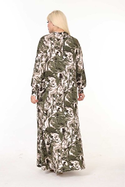 mami butik Φόρεμα από βαμβακερό χτενισμένο βισκόζη με κανονικό γιακά με γραβάτα