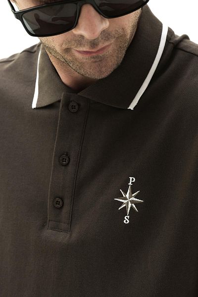 Polo State Ανδρικό μπλουζάκι Polo Neck, Regular Fit, Καφέ