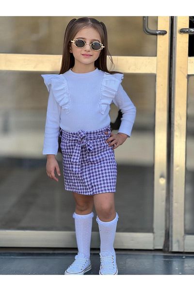 ALPİDS Interlock Blouse and Skirt Set for Girl