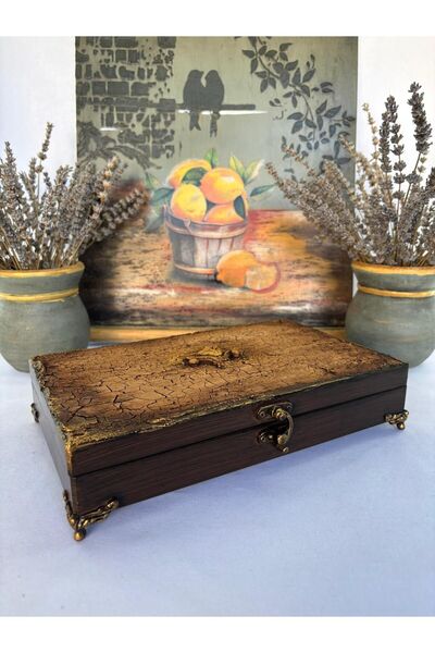 LARTEWOOD Ahşap Takı Kutusu, Organizeri, Dolabı 12 Bölmeli Kolye Küpe Yüzük S...