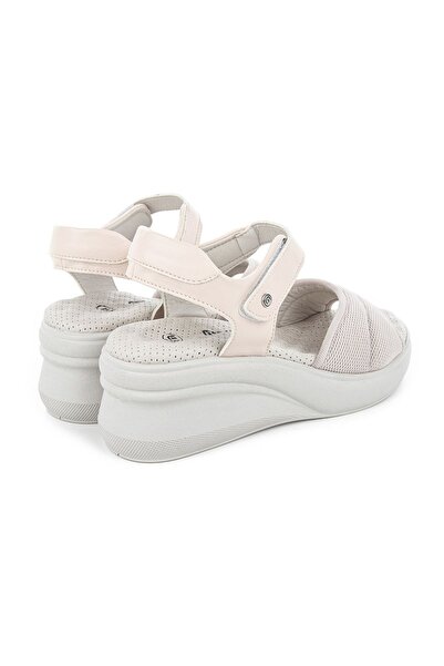 Muya Amandla Anatomical Sole and Adjustable Velcro Sandals - Cream Color