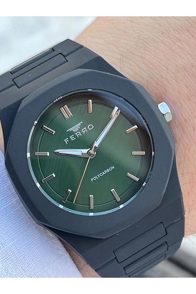 FERRO 50 Mt Water Resistant Men's Wristwatch - Polycarbon Case and Cord Ef11400-G10