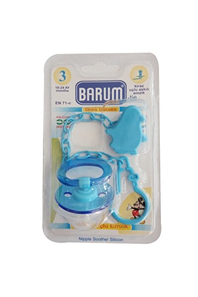 Barum Kiraz Uçlu Askılı Mavi Emzik