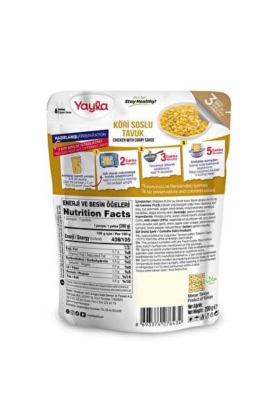 Yayla Yemek Hazır Köri Soslu Tavuk 200 gr