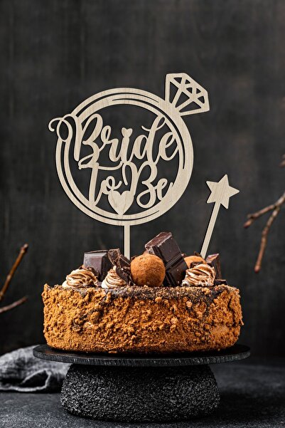 AHWART Bride to Be Pasta Süsü Mdf Topper Yıldız Hediyeli