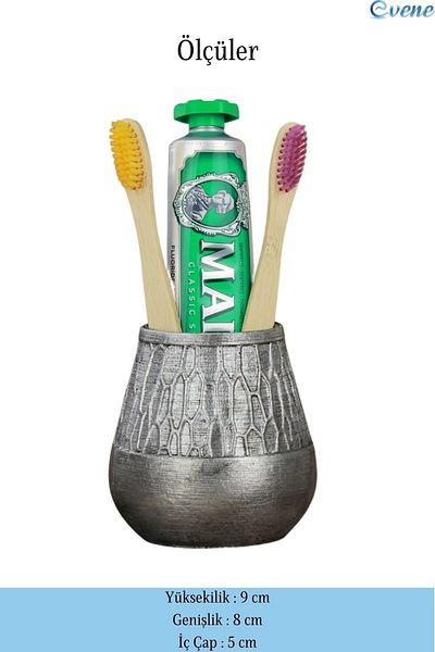 Evene Silver Antique Colored Toothbrush Holder - Countertop Model 3