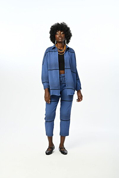 Orfeo Negro Сорочка оверсайз з горизонтальним візерунком