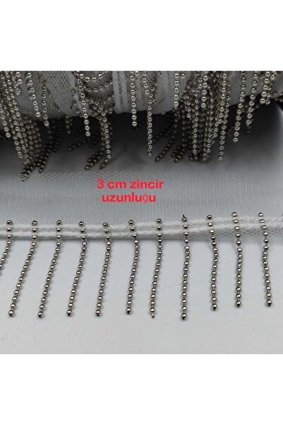KARAASLAN Mutkin Metal Zincir 3 Cm Püsküllü Saçaklı Şerit 1 Metre