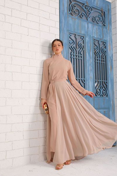 Melike Tatar Stone Chiffon Detailed Jumpsuit 32-6049