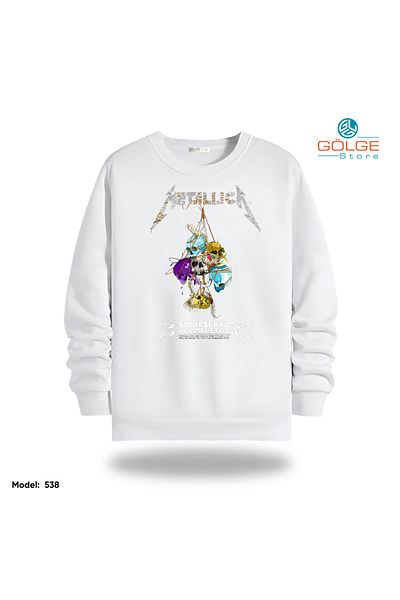 Gölge Store Metallica Chest Printed Slimfit Crew Neck 2 Thread Unisex Sweatshirt