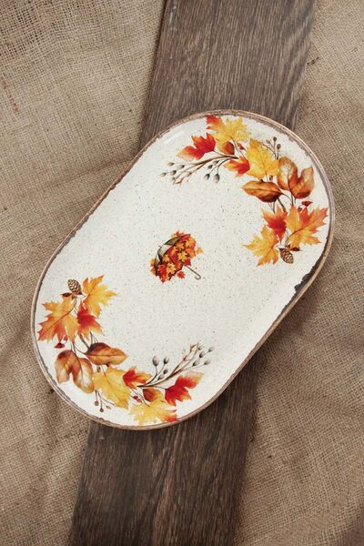 Bursa Porselen Dekor Fall'24 - Large Porcelain Boat Plate