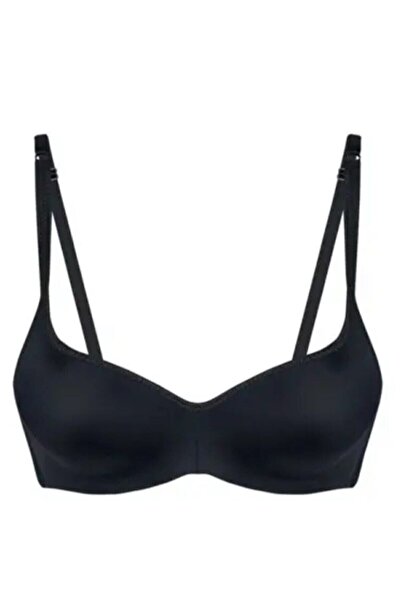 Momslab Sıyah Elastan - Мікросиліконовий жіночий бюстгальтер