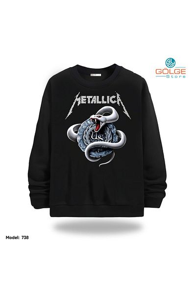 Gölge Store Metallica Chest Printed Slimfit Crew Neck 2 Thread Unisex Sweatshirt