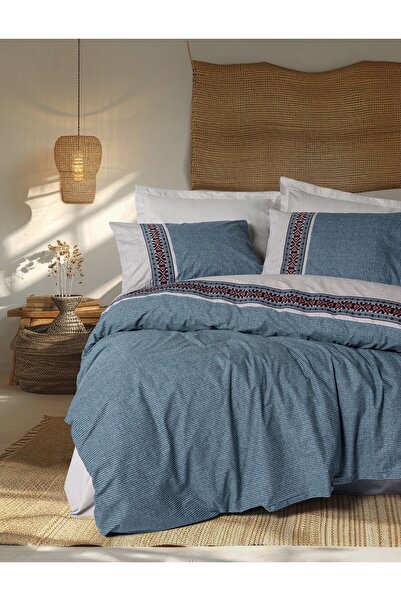 Cotton Box Сірий односпальний комплект постільної білизни в стилі фолк-арт - ...