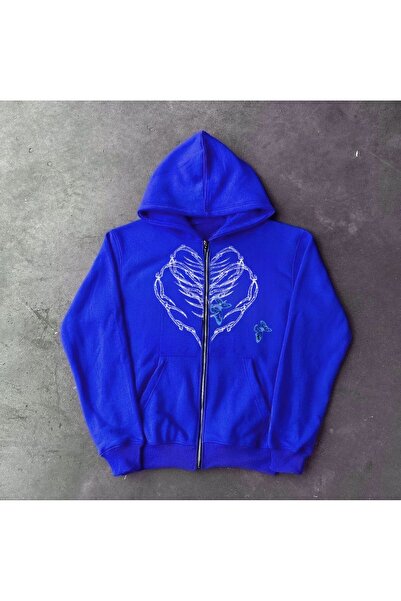 MAYDAY CULTURE Unisex Μπλε Μπουφάν με στάμπα κανονικής εφαρμογής