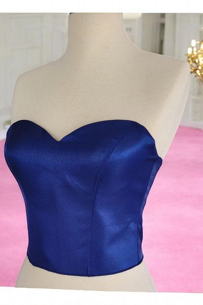 FİYPER Corset din satin bleumarin - Bustieră cu cravată mărimea gata