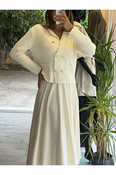 HANER BUTİK Ecru Cardigan