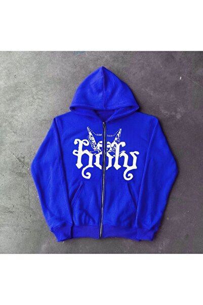 MAYDAY CULTURE Blue jacket unisex regular fit straight cut unisex Printed