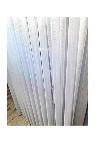 BBB Plain Modern Tulle Curtain Skirt Leaded Ecru 1 E 2.5 Pleated Et3000