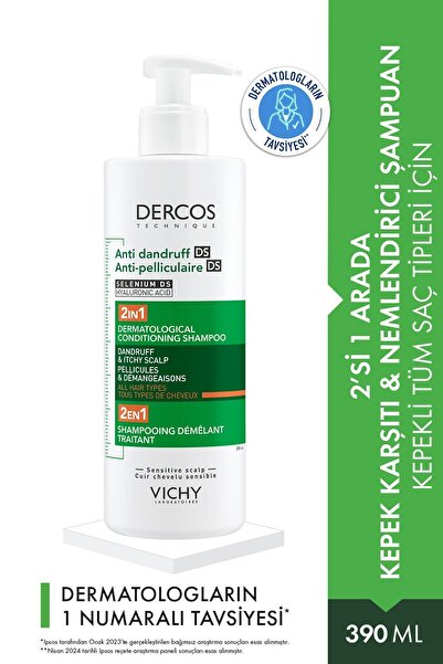 Vichy Dercos 2 in 1 Anti-Dandruff & Moisturizing Shampoo 390ml Passi.2254