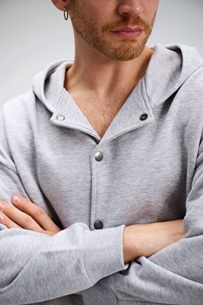 gothamvibes Чоловіча безчасна футболка Oversize Gri з капюшоном