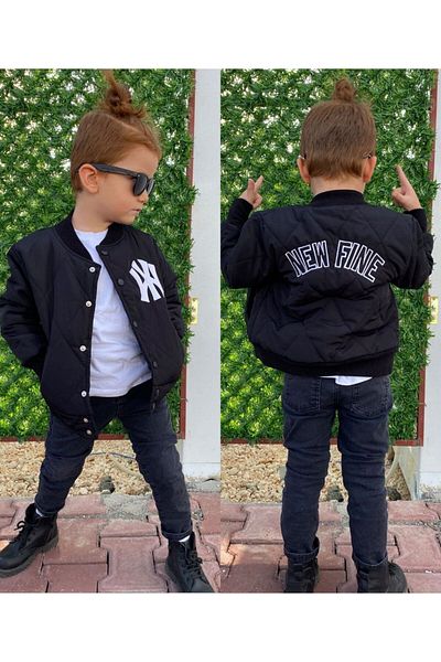 esmacamoda Black Boy's Coat