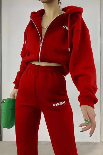 FEEL STYLE Women's Tracksuit Set Wrst Printed Zipper Suit Feel Style